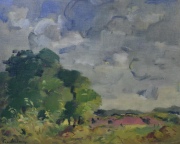 Gaston Jarry. Paisaje, óleo. Mide: 50 x 60 cm.