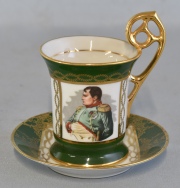 Taza y Plato Napoleónico, porcelana de Limoges