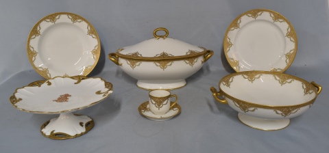 Juego de platos, de porcelana francesa Haviland, Limoges.