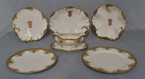 Juego de platos, de porcelana francesa Haviland, Limoges.